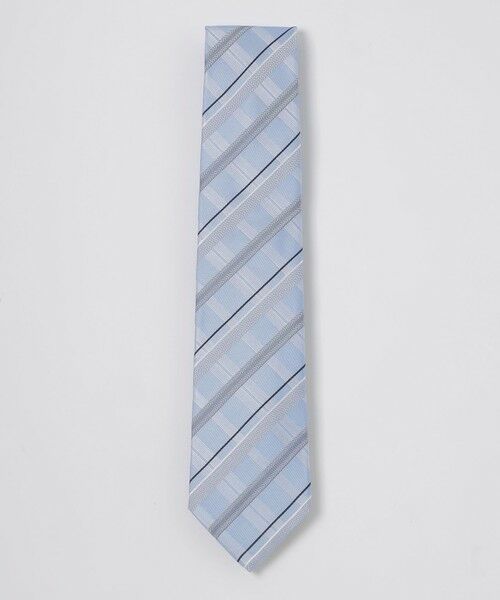 BLUE LABEL / BLACK LABEL CRESTBRIDGE / ブルーレーベル / ブラックレーベル・クレストブリッジ  ネクタイ | 【一部店舗限定】サテンチェックタイ（ライトブルー3）