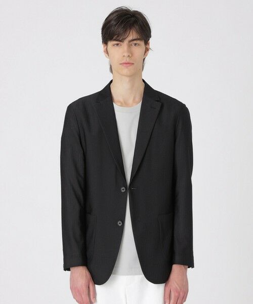 BLUE LABEL / BLACK LABEL CRESTBRIDGE / ブルーレーベル / ブラックレーベル・クレストブリッジ  テーラードジャケット | シアートリコットイージージャケット（ブラック）