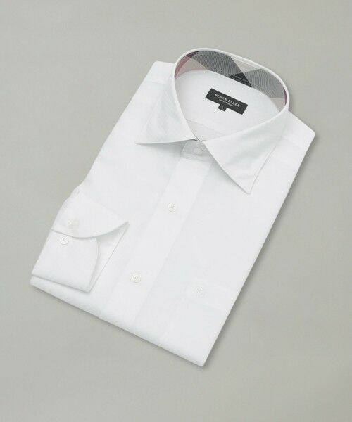 BLUE LABEL / BLACK LABEL CRESTBRIDGE / ブルーレーベル / ブラックレーベル・クレストブリッジ  シャツ・ブラウス | 【一部店舗限定】ブロックチェックセミワイドカラーシャツ（ホワイト）