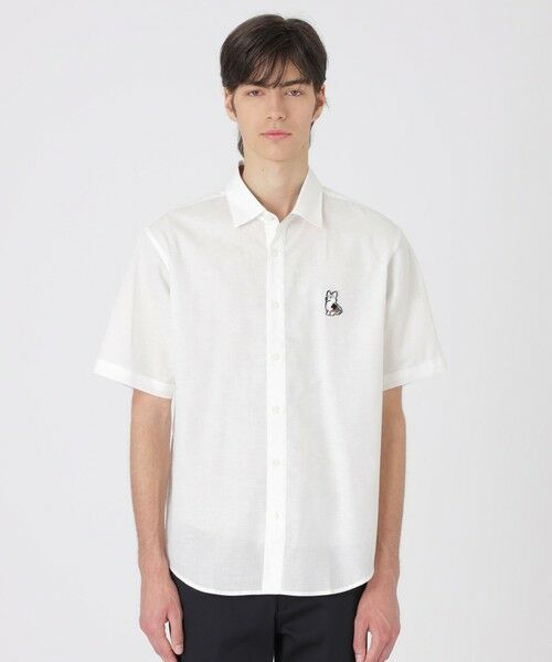 BLUE LABEL / BLACK LABEL CRESTBRIDGE / ブルーレーベル / ブラックレーベル・クレストブリッジ シャツ・ブラウス | コーギーワッペンハーフスリーブシャツ(オフホワイト1)