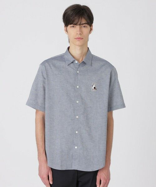 BLUE LABEL / BLACK LABEL CRESTBRIDGE / ブルーレーベル / ブラックレーベル・クレストブリッジ シャツ・ブラウス | コーギーワッペンハーフスリーブシャツ(ブルー4)