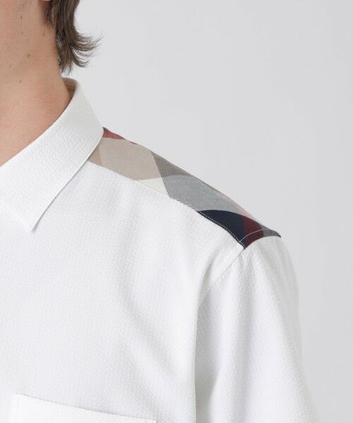 BLUE LABEL / BLACK LABEL CRESTBRIDGE / ブルーレーベル / ブラックレーベル・クレストブリッジ  シャツ・ブラウス | 【一部店舗限定】ショルダーチェックサッカーハーフスリーブシャツ | 詳細4