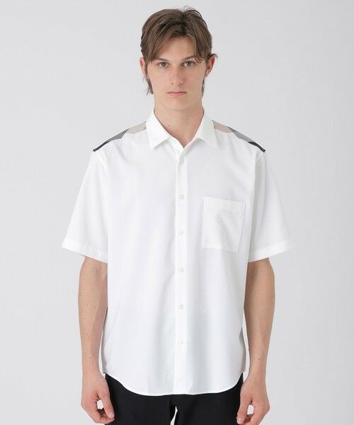 BLUE LABEL / BLACK LABEL CRESTBRIDGE / ブルーレーベル / ブラックレーベル・クレストブリッジ  シャツ・ブラウス | 【一部店舗限定】ショルダーチェックサッカーハーフスリーブシャツ（オフホワイト1）