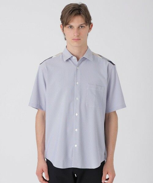 BLUE LABEL / BLACK LABEL CRESTBRIDGE / ブルーレーベル / ブラックレーベル・クレストブリッジ  シャツ・ブラウス | 【一部店舗限定】ショルダーチェックサッカーハーフスリーブシャツ（ブルー4）