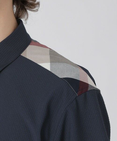 BLUE LABEL / BLACK LABEL CRESTBRIDGE / ブルーレーベル / ブラックレーベル・クレストブリッジ  シャツ・ブラウス | 【一部店舗限定】ショルダーチェックサッカーハーフスリーブシャツ | 詳細14