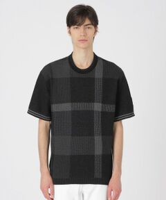 BLUE LABEL / BLACK LABEL CRESTBRIDGE / ブルーレーベル / ブラックレーベル・クレストブリッジ  ニット・セーター | 【10th ANNIVERSARY】ツィーディーブラックチェックニットTシャツ