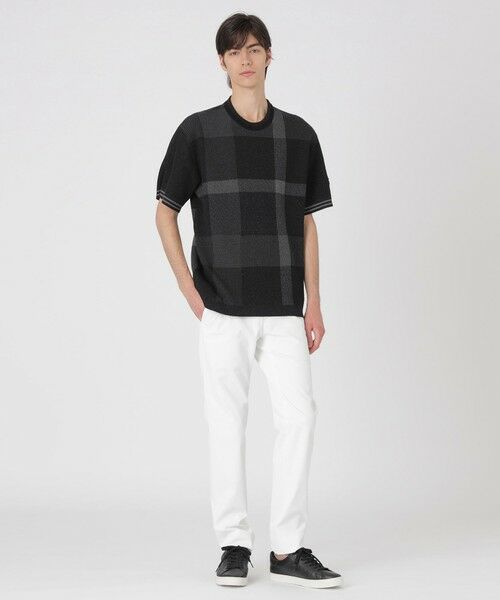 BLUE LABEL / BLACK LABEL CRESTBRIDGE / ブルーレーベル / ブラックレーベル・クレストブリッジ  ニット・セーター | 【10th ANNIVERSARY】ツィーディーブラックチェックニットTシャツ | 詳細1