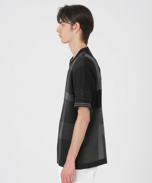 BLUE LABEL / BLACK LABEL CRESTBRIDGE / ブルーレーベル / ブラックレーベル・クレストブリッジ  ニット・セーター | 【10th ANNIVERSARY】ツィーディーブラックチェックニットTシャツ | 詳細2