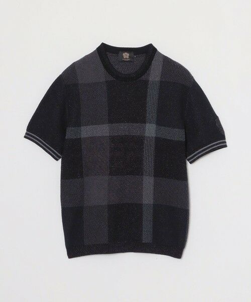 BLUE LABEL / BLACK LABEL CRESTBRIDGE / ブルーレーベル / ブラックレーベル・クレストブリッジ  ニット・セーター | 【10th ANNIVERSARY】ツィーディーブラックチェックニットTシャツ | 詳細5