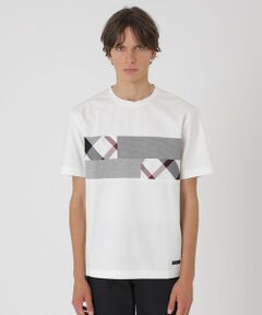 BLUE LABEL / BLACK LABEL CRESTBRIDGE / ブルーレーベル / ブラックレーベル・クレストブリッジ  カットソー | パネルパッチワークプラチナポンチTシャツ