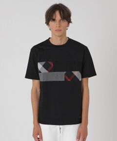 BLUE LABEL / BLACK LABEL CRESTBRIDGE / ブルーレーベル / ブラックレーベル・クレストブリッジ  カットソー | パネルパッチワークプラチナポンチTシャツ