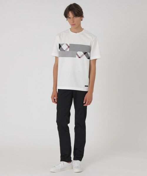 BLUE LABEL / BLACK LABEL CRESTBRIDGE / ブルーレーベル / ブラックレーベル・クレストブリッジ  カットソー | パネルパッチワークプラチナポンチTシャツ | 詳細1