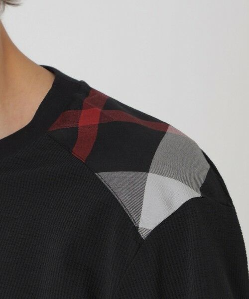 BLUE LABEL / BLACK LABEL CRESTBRIDGE / ブルーレーベル / ブラックレーベル・クレストブリッジ  カットソー | ハイゲージサッカーショルダーチェックTシャツ | 詳細11