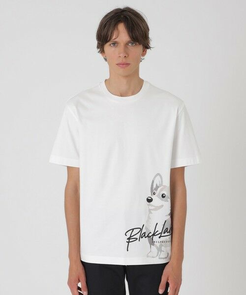 BLUE LABEL / BLACK LABEL CRESTBRIDGE / ブルーレーベル / ブラックレーベル・クレストブリッジ カットソー | ピーキングコーギーTシャツ(オフホワイト1)