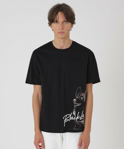 BLUE LABEL / BLACK LABEL CRESTBRIDGE / ブルーレーベル / ブラックレーベル・クレストブリッジ カットソー | ピーキングコーギーTシャツ(ブラック)