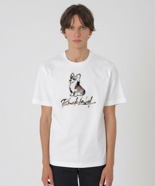 BLUE LABEL / BLACK LABEL CRESTBRIDGE / ブルーレーベル / ブラックレーベル・クレストブリッジ  カットソー | ハブラシコーギーTシャツ（オフホワイト1）