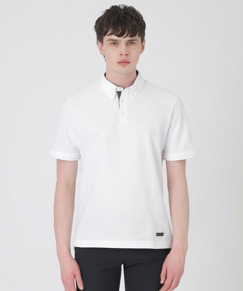 BLUE LABEL / BLACK LABEL CRESTBRIDGE / ブルーレーベル / ブラックレーベル・クレストブリッジ  カットソー | 【一部店舗限定】クレストブリッジチェックハニカムポロシャツ（オフホワイト1）