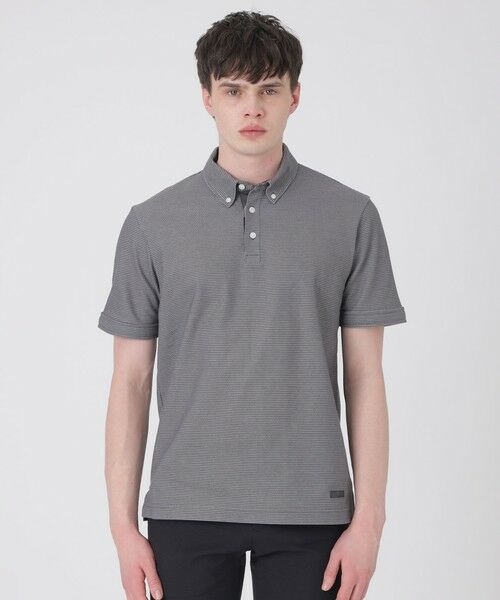BLUE LABEL / BLACK LABEL CRESTBRIDGE / ブルーレーベル / ブラックレーベル・クレストブリッジ  カットソー | 【一部店舗限定】クレストブリッジチェックハニカムポロシャツ（グレー1）