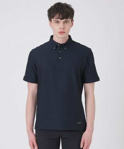 BLUE LABEL / BLACK LABEL CRESTBRIDGE / ブルーレーベル / ブラックレーベル・クレストブリッジ  カットソー | 【一部店舗限定】クレストブリッジチェックハニカムポロシャツ（ネイビー1）