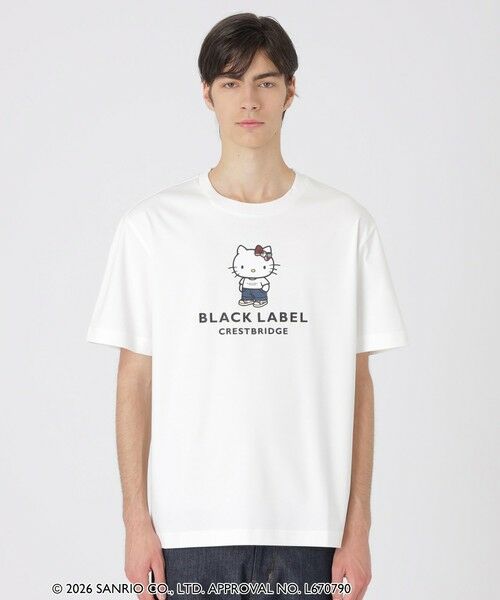 BLUE LABEL / BLACK LABEL CRESTBRIDGE / ブルーレーベル / ブラックレーベル・クレストブリッジ  カットソー | 【ハローキティコラボ】クレストブリッジデニムキティTシャツ（オフホワイト1）
