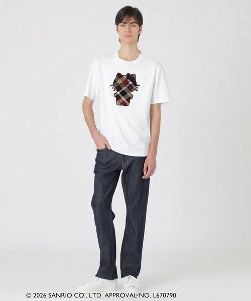 BLUE LABEL / BLACK LABEL CRESTBRIDGE / ブルーレーベル / ブラックレーベル・クレストブリッジ  カットソー | 【ハローキティコラボ】クレストブリッジチェックシルエットキティTシャツ | 詳細1