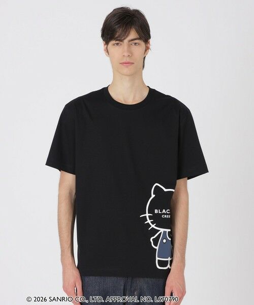 BLUE LABEL / BLACK LABEL CRESTBRIDGE / ブルーレーベル / ブラックレーベル・クレストブリッジ  カットソー | 【ハローキティコラボ】クレストブリッジピーキングキティTシャツ（ブラック）