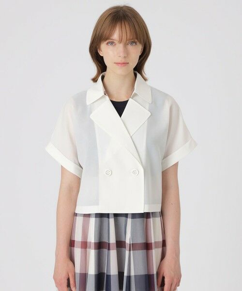BLUE LABEL / BLACK LABEL CRESTBRIDGE / ブルーレーベル / ブラックレーベル・クレストブリッジ  その他アウター | 【接触冷感】【防シワ】シアーボイルショートジャケット | 詳細2
