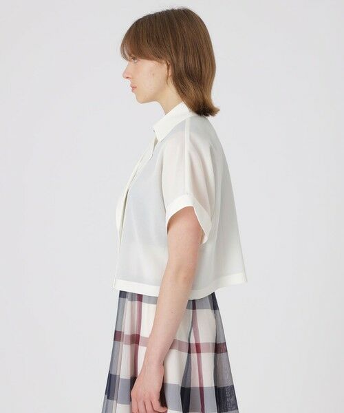 BLUE LABEL / BLACK LABEL CRESTBRIDGE / ブルーレーベル / ブラックレーベル・クレストブリッジ  その他アウター | 【接触冷感】【防シワ】シアーボイルショートジャケット | 詳細3