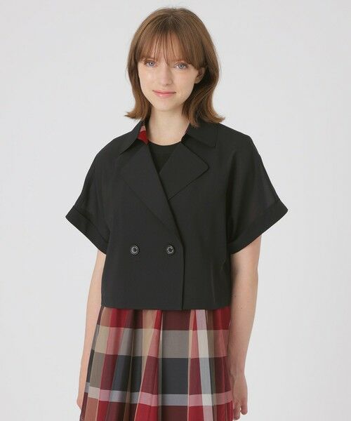 BLUE LABEL / BLACK LABEL CRESTBRIDGE / ブルーレーベル / ブラックレーベル・クレストブリッジ  その他アウター | 【接触冷感】【防シワ】シアーボイルショートジャケット（ブラック）