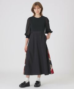 BLUE LABEL / BLACK LABEL CRESTBRIDGE / ブルーレーベル / ブラックレーベル・クレストブリッジ  ドレス | シアースリーブニットドッキングドレス