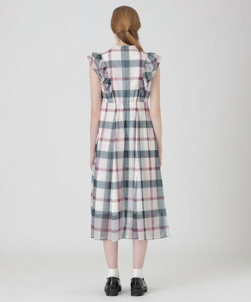 BLUE LABEL / BLACK LABEL CRESTBRIDGE / ブルーレーベル / ブラックレーベル・クレストブリッジ  ドレス | トリコットチェックフリルスリーブドレス | 詳細3