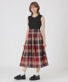 BLUE LABEL / BLACK LABEL CRESTBRIDGE / ブルーレーベル / ブラックレーベル・クレストブリッジ  ドレス | クレストブリッジチェックシアーボイルニットコンビドレス