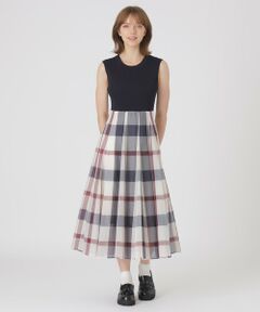 BLUE LABEL / BLACK LABEL CRESTBRIDGE / ブルーレーベル / ブラックレーベル・クレストブリッジ  ドレス | クレストブリッジチェックシアーボイルニットコンビドレス