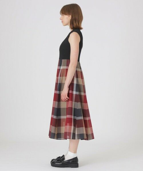 BLUE LABEL / BLACK LABEL CRESTBRIDGE / ブルーレーベル / ブラックレーベル・クレストブリッジ  ドレス | クレストブリッジチェックシアーボイルニットコンビドレス | 詳細1