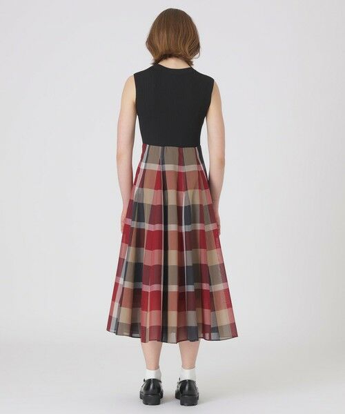 BLUE LABEL / BLACK LABEL CRESTBRIDGE / ブルーレーベル / ブラックレーベル・クレストブリッジ  ドレス | クレストブリッジチェックシアーボイルニットコンビドレス | 詳細2