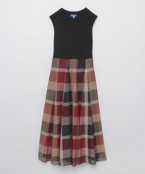BLUE LABEL / BLACK LABEL CRESTBRIDGE / ブルーレーベル / ブラックレーベル・クレストブリッジ  ドレス | クレストブリッジチェックシアーボイルニットコンビドレス | 詳細5
