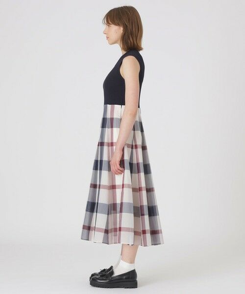 BLUE LABEL / BLACK LABEL CRESTBRIDGE / ブルーレーベル / ブラックレーベル・クレストブリッジ  ドレス | クレストブリッジチェックシアーボイルニットコンビドレス | 詳細6