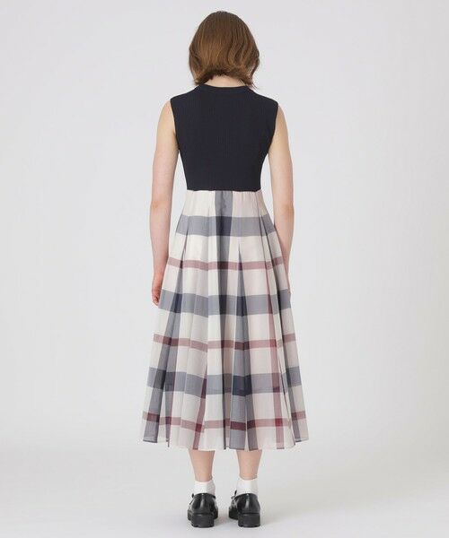 BLUE LABEL / BLACK LABEL CRESTBRIDGE / ブルーレーベル / ブラックレーベル・クレストブリッジ  ドレス | クレストブリッジチェックシアーボイルニットコンビドレス | 詳細7