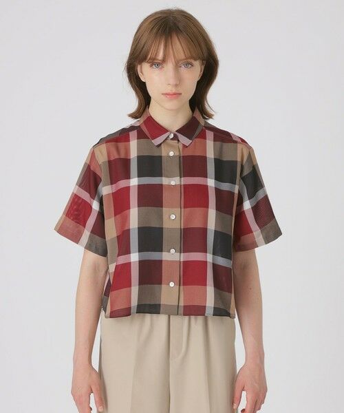 BLUE LABEL / BLACK LABEL CRESTBRIDGE / ブルーレーベル / ブラックレーベル・クレストブリッジ  シャツ・ブラウス | 【吸水速乾】【防シワ】クレストブリッジチェックカラミクロスブラウス | 詳細2