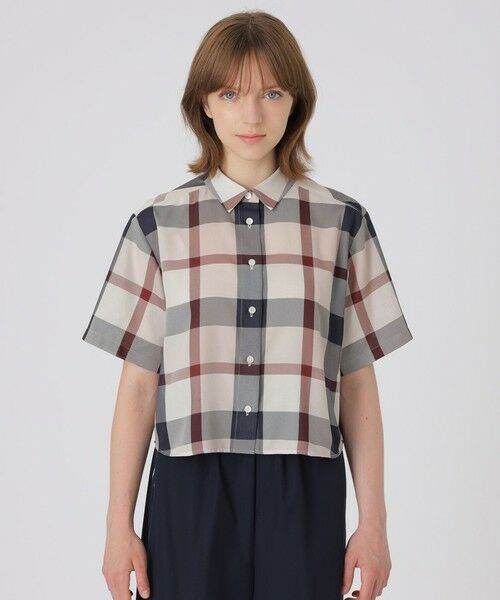 BLUE LABEL / BLACK LABEL CRESTBRIDGE / ブルーレーベル / ブラックレーベル・クレストブリッジ  シャツ・ブラウス | 【吸水速乾】【防シワ】クレストブリッジチェックカラミクロスブラウス | 詳細7