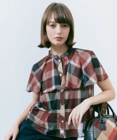BLUE LABEL / BLACK LABEL CRESTBRIDGE / ブルーレーベル / ブラックレーベル・クレストブリッジ  シャツ・ブラウス | トリコットプリントチェックケープ風ブラウス