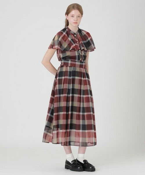 BLUE LABEL / BLACK LABEL CRESTBRIDGE / ブルーレーベル / ブラックレーベル・クレストブリッジ  シャツ・ブラウス | トリコットプリントチェックケープ風ブラウス | 詳細2