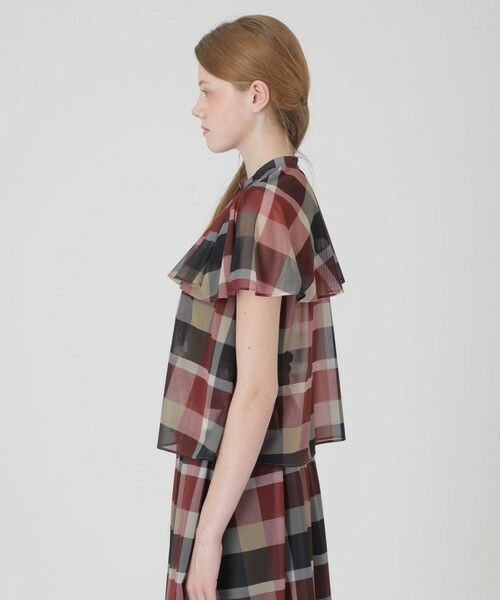 BLUE LABEL / BLACK LABEL CRESTBRIDGE / ブルーレーベル / ブラックレーベル・クレストブリッジ  シャツ・ブラウス | トリコットプリントチェックケープ風ブラウス | 詳細4
