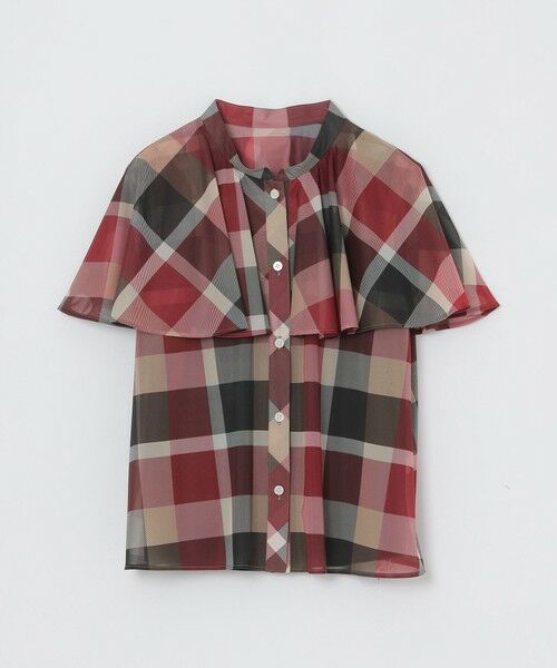 BLUE LABEL / BLACK LABEL CRESTBRIDGE / ブルーレーベル / ブラックレーベル・クレストブリッジ  シャツ・ブラウス | トリコットプリントチェックケープ風ブラウス | 詳細7