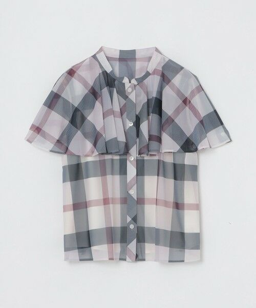 BLUE LABEL / BLACK LABEL CRESTBRIDGE / ブルーレーベル / ブラックレーベル・クレストブリッジ  シャツ・ブラウス | トリコットプリントチェックケープ風ブラウス | 詳細13