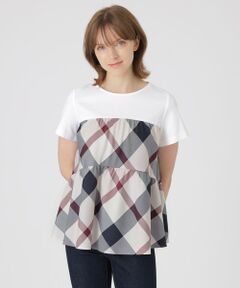 BLUE LABEL / BLACK LABEL CRESTBRIDGE / ブルーレーベル / ブラックレーベル・クレストブリッジ  カットソー | クレストブリッジチェックティアードコンビTシャツ