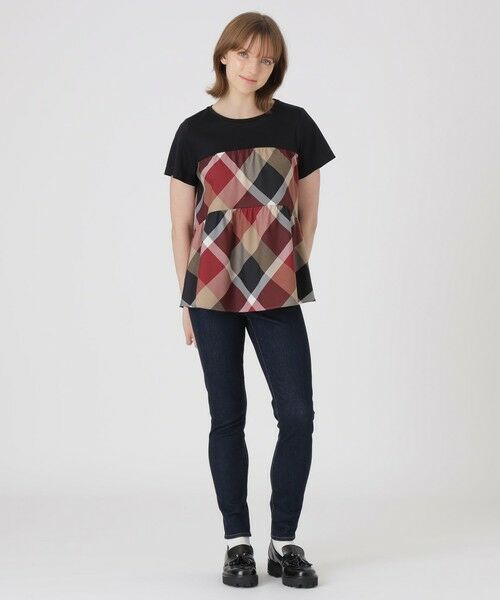 BLUE LABEL / BLACK LABEL CRESTBRIDGE / ブルーレーベル / ブラックレーベル・クレストブリッジ  カットソー | クレストブリッジチェックティアードコンビTシャツ | 詳細1
