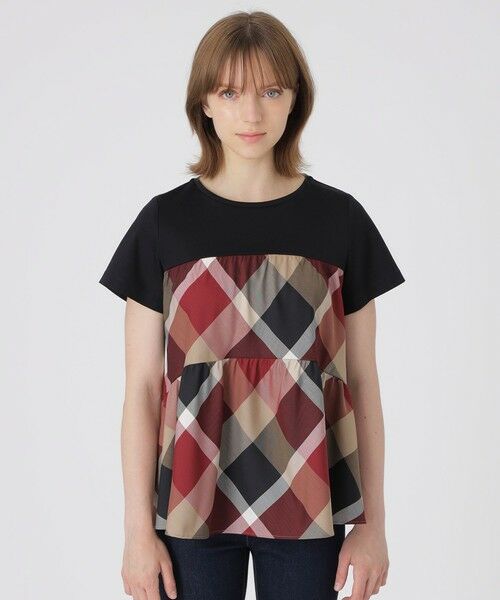 BLUE LABEL / BLACK LABEL CRESTBRIDGE / ブルーレーベル / ブラックレーベル・クレストブリッジ  カットソー | クレストブリッジチェックティアードコンビTシャツ | 詳細2
