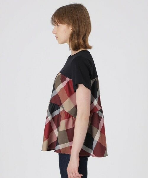 BLUE LABEL / BLACK LABEL CRESTBRIDGE / ブルーレーベル / ブラックレーベル・クレストブリッジ  カットソー | クレストブリッジチェックティアードコンビTシャツ | 詳細3