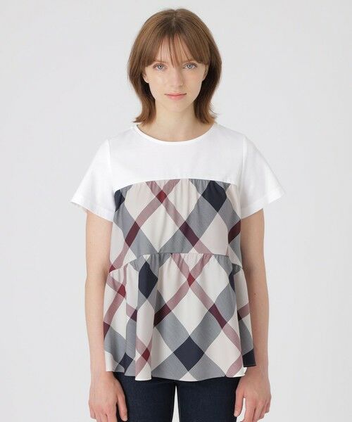 BLUE LABEL / BLACK LABEL CRESTBRIDGE / ブルーレーベル / ブラックレーベル・クレストブリッジ  カットソー | クレストブリッジチェックティアードコンビTシャツ | 詳細7
